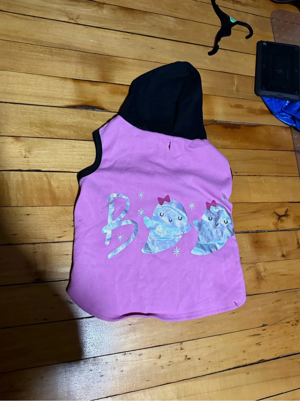 Vibrant Life Boo Dog Hoodie Pink and Black Size L